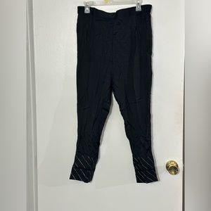 Sapphire brand raw silk cigarette pants